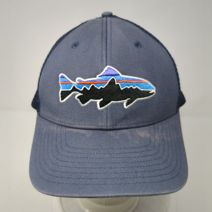 Patagonia Snapback Trucker Hat Blue One Size Adjustable Embroidered Mesh Back