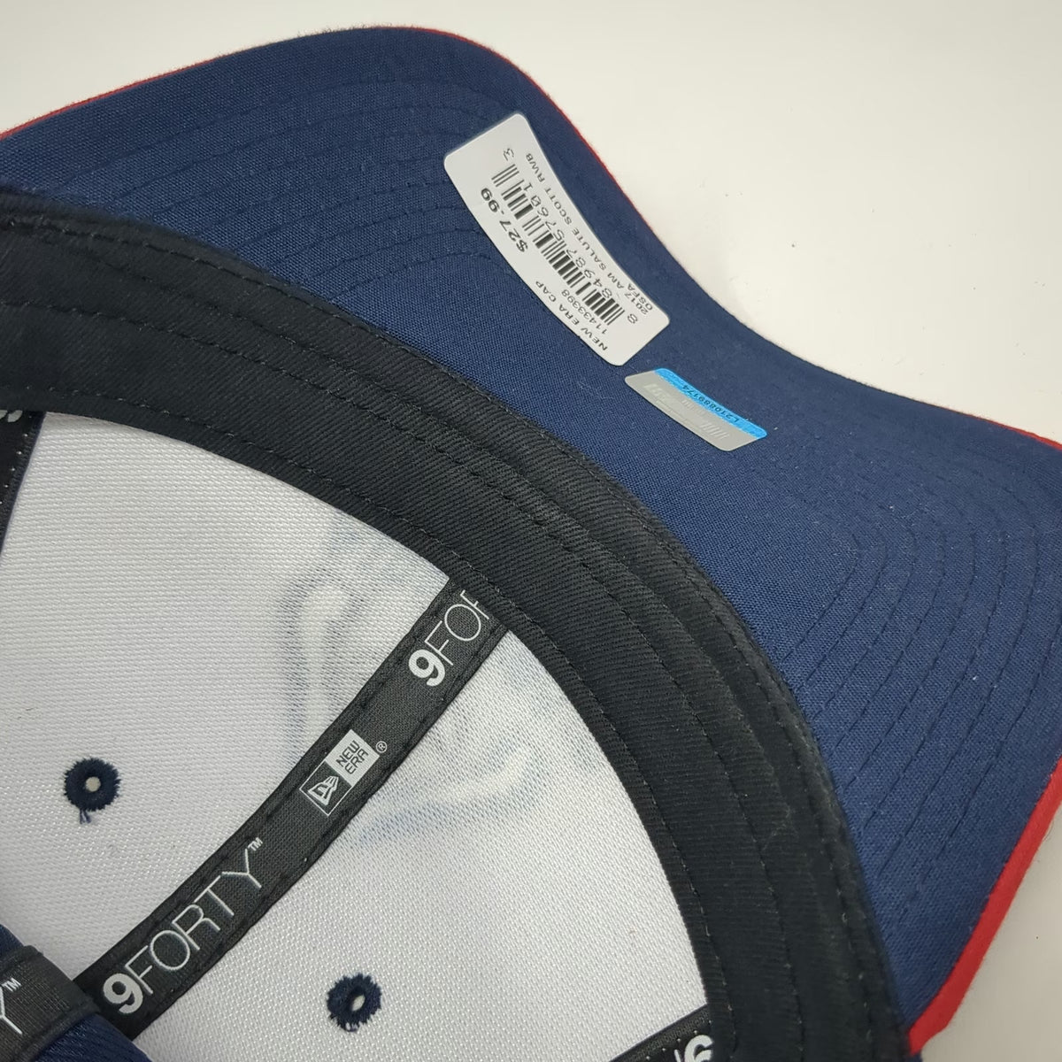New Era Baseball Cap White Blue Red One Size Albertsons NASCAR 44 Flag Hat