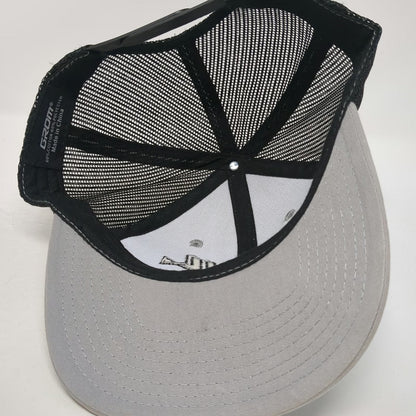 Grom Trucker Hat Gray One Size Mesh Back Snapback Logo Embroidered Baseball Cap