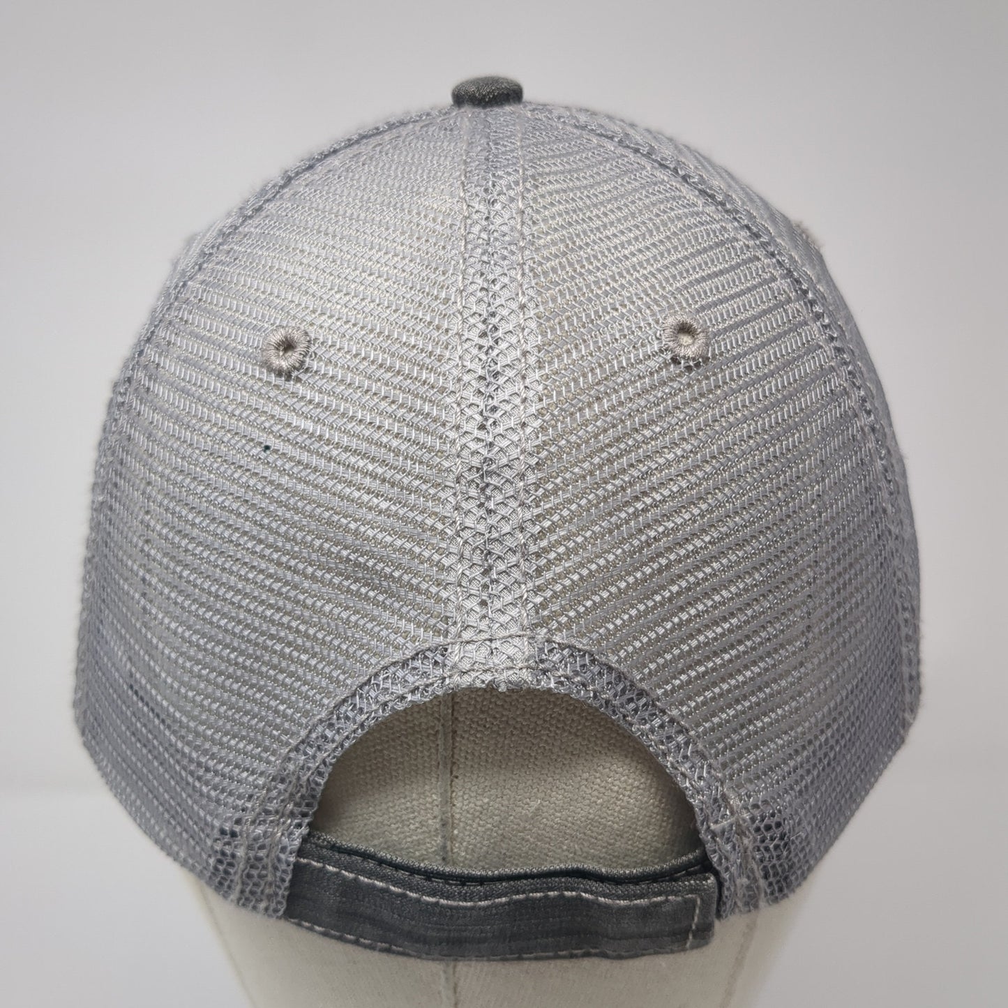 Plumb Supply Company Trucker Hat Gray One Size Adjustable Distressed Mesh Back