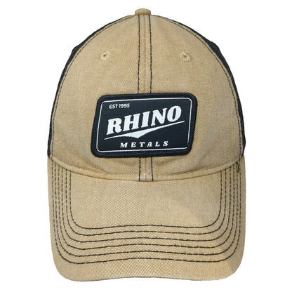 Legacy Trucker Hat Beige Black One Size Rhino Metals Patch Mesh Back Snapback