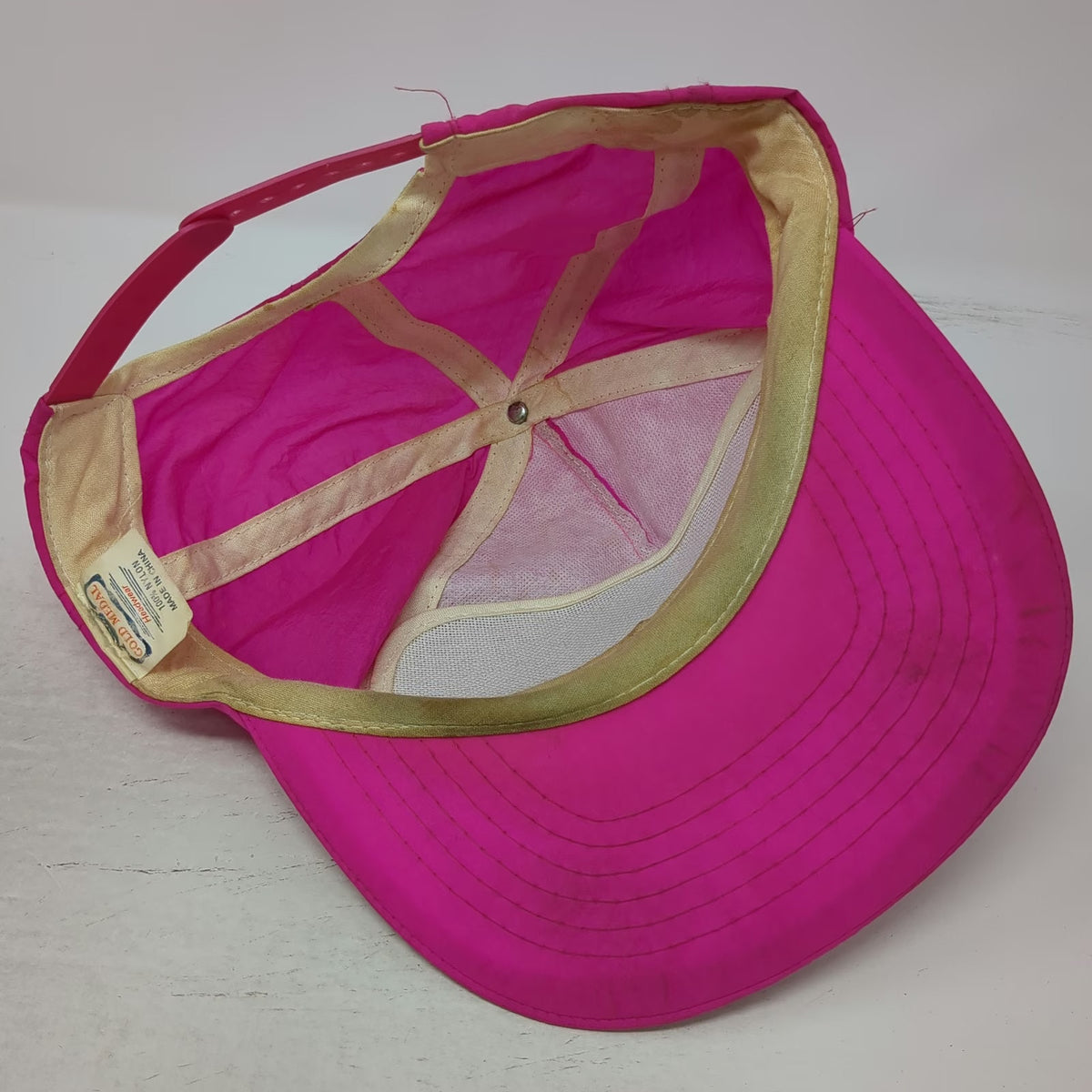 Camel Cigarettes 5 Panel Pink Blue Nylon Snapback Hat Embroidered Logo Vintage