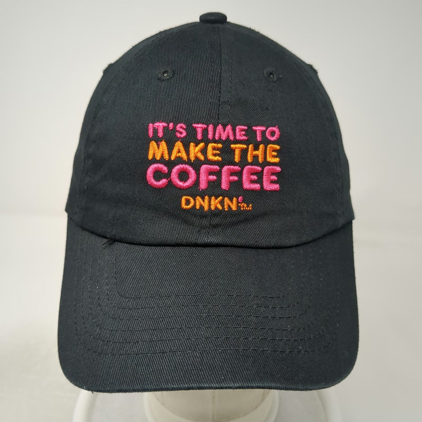 Dunkin Donuts Coffee Baseball Cap Black One Size DD Perks Strapback Hat