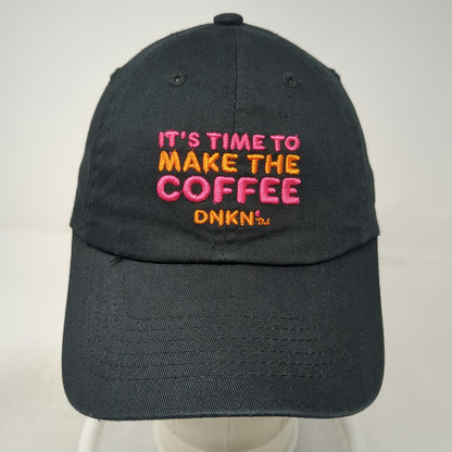 Dunkin Donuts Coffee Baseball Cap Black One Size DD Perks Strapback Hat