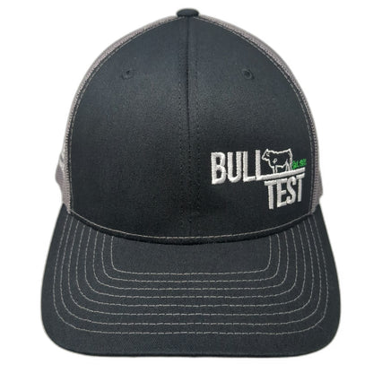 Richardson Trucker Hat Black Gray OSFM Snapback Mesh Merck Animal Health Bull