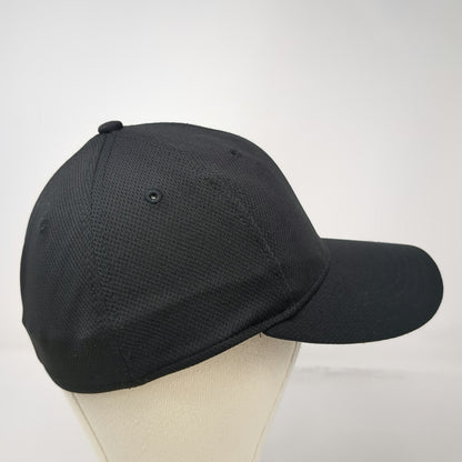 Athletic Works Baseball Cap Black M Stretch Fit Polyester Textured Curved Hat