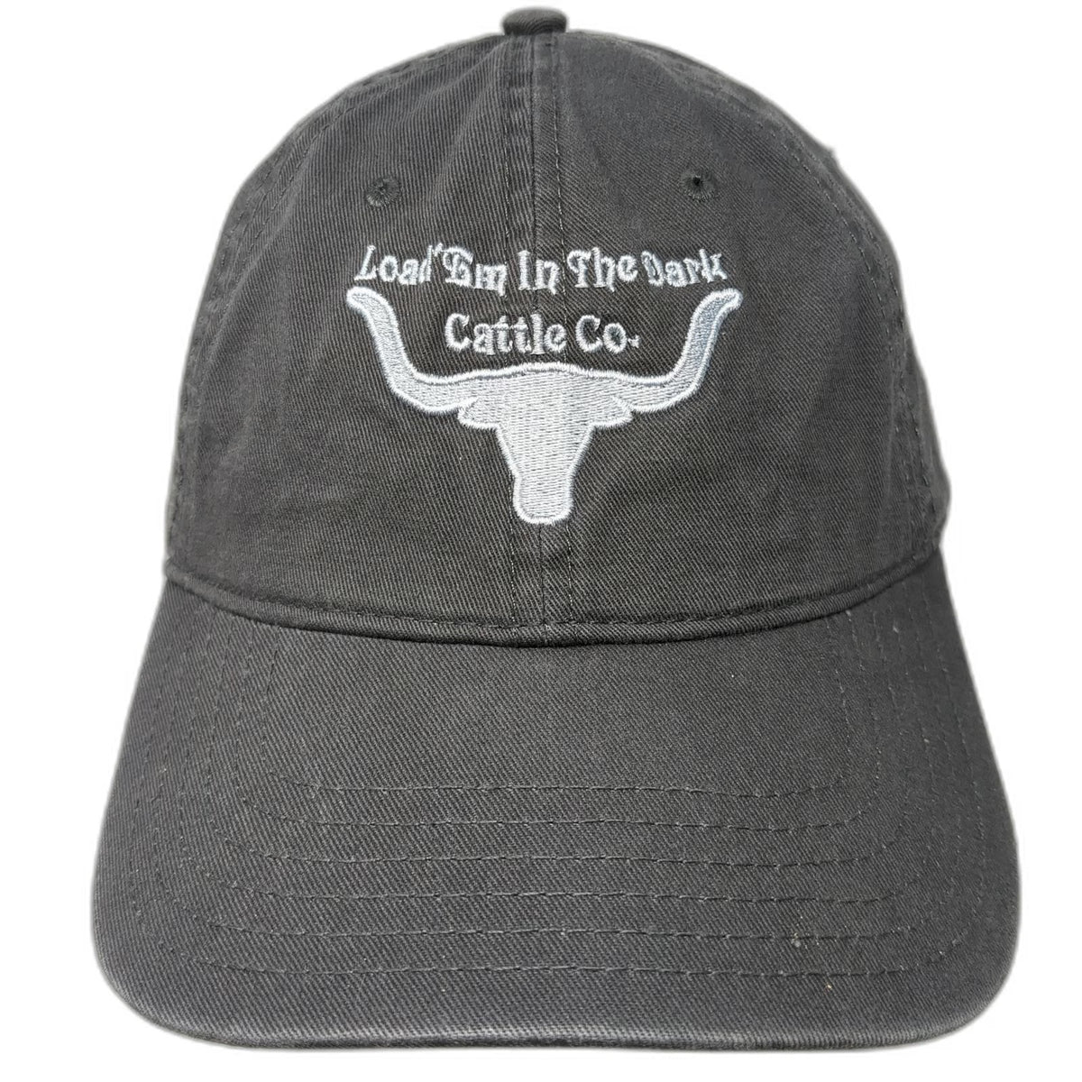 OTTO Baseball Cap Gray OSFM Load Em In The Dark Cattle Co Longhorn Hat Cotton