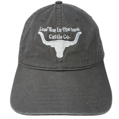 OTTO Baseball Cap Gray OSFM Load Em In The Dark Cattle Co Longhorn Hat Cotton