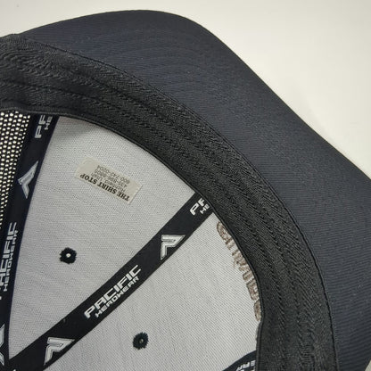 Pacific Headwear Baseball Cap Black 7 3/8 Mesh Back Stretch Fit Sunroc Logo Hat