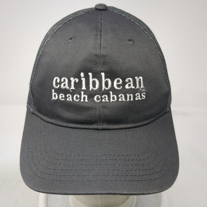 Otto Trucker Hat Gray White One Size Caribbean Beach Cabanas Mesh Back Snapback