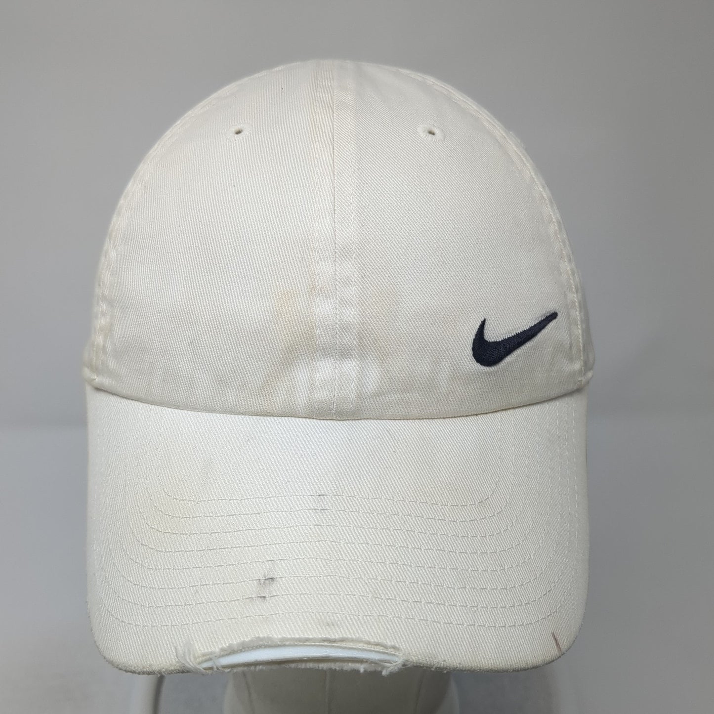 Nike Slideback Baseball Cap White OS Adjustable Embroidered Swoosh Heritage86