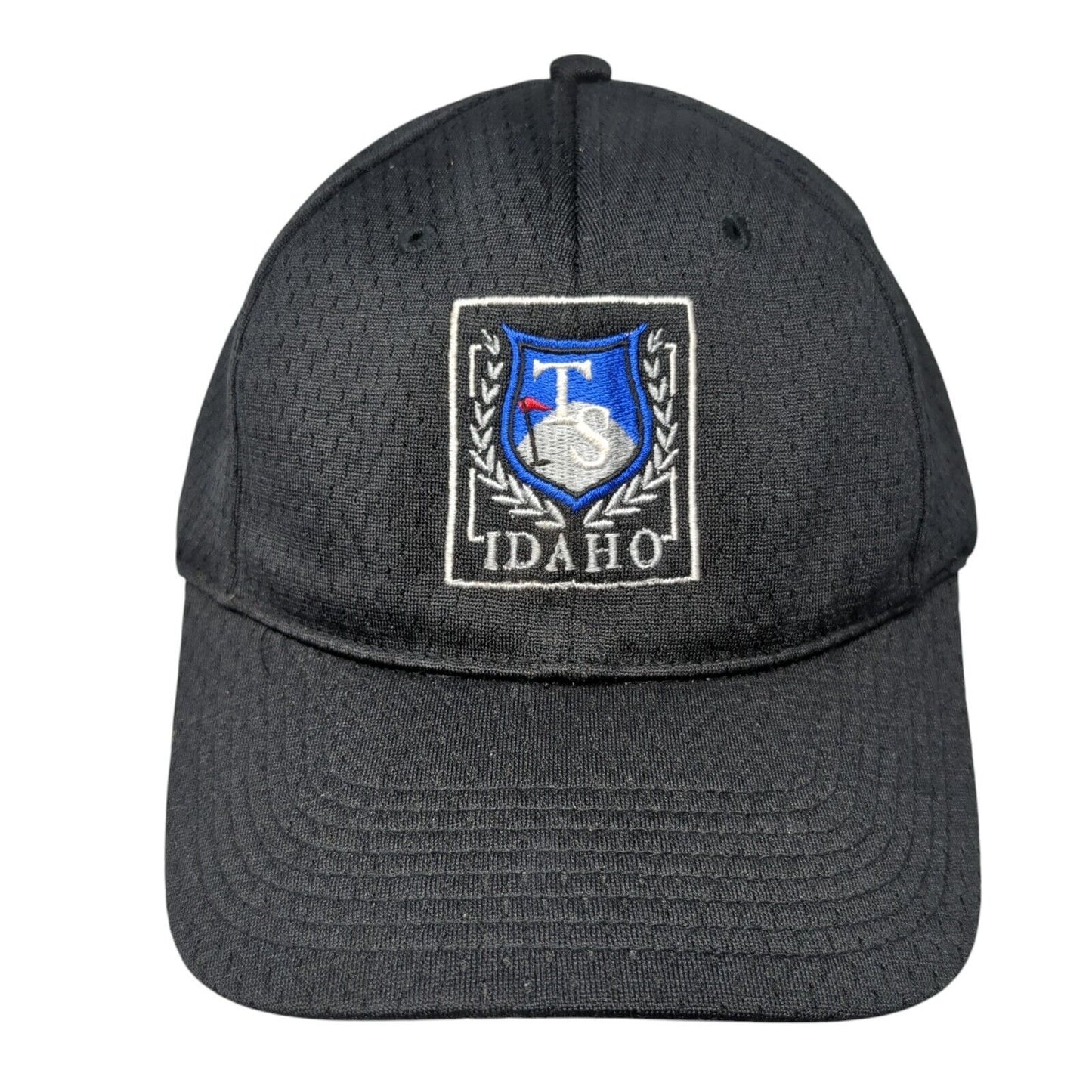 Idaho Strapback Hat Black One Size Adjustable Embroidered Port Authority