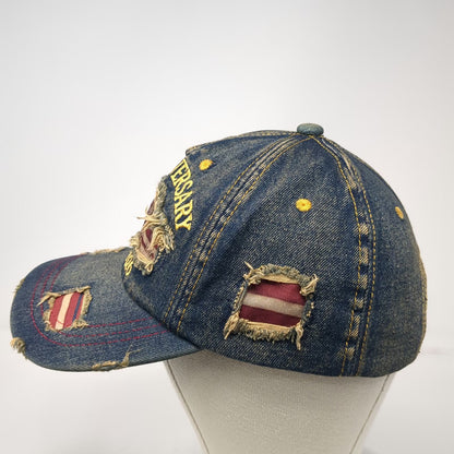 5 Panel Blue One Size Hat 250th Anniversary USA Flag 1776-2026 Denim Slideback