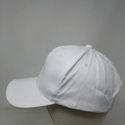 Bee Slideback Hat White Medium Adjustable Embroidered Vented Holes 6 Panel