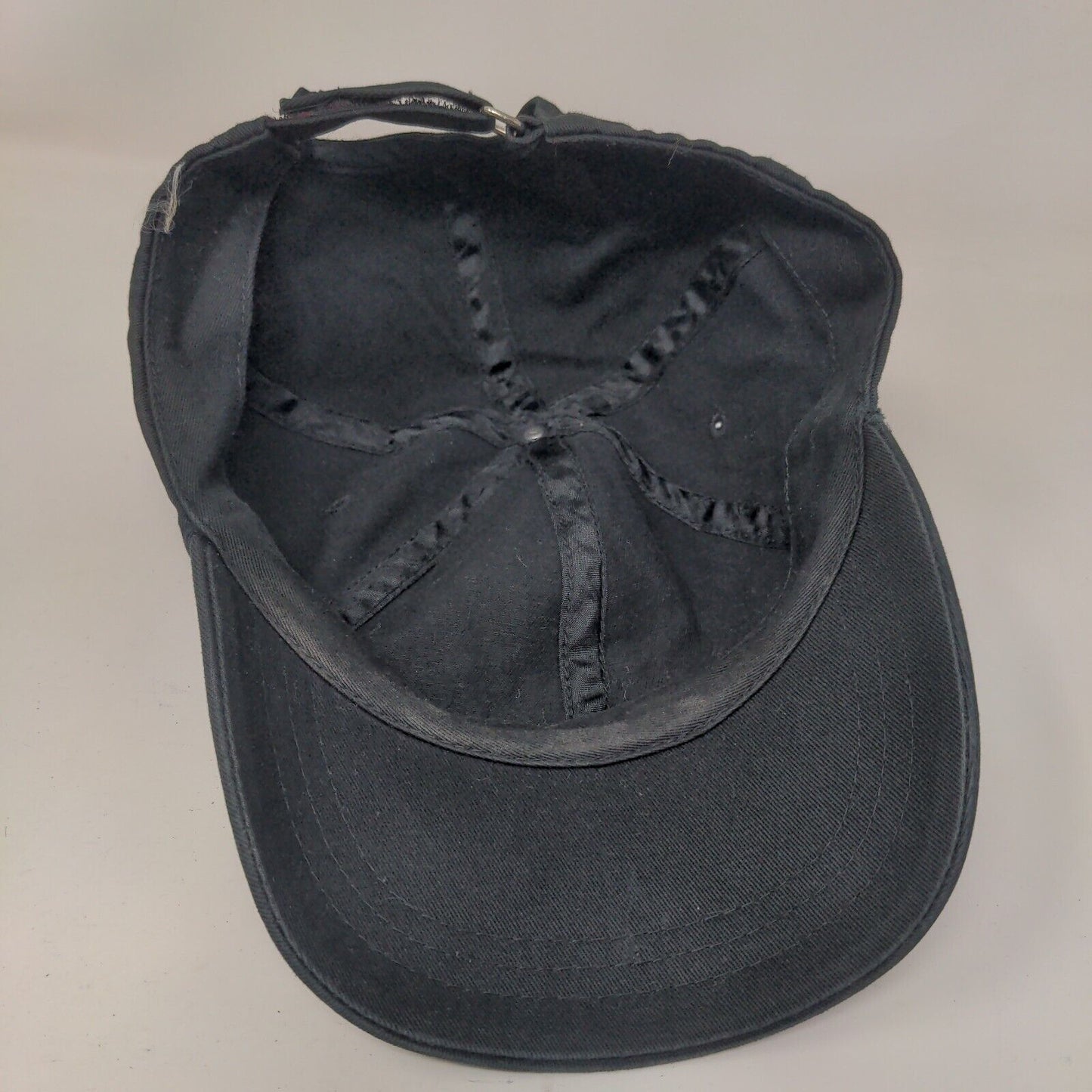 Unbranded Strapback Hat Black One Size Adjustable Blank Solid 6 Panel