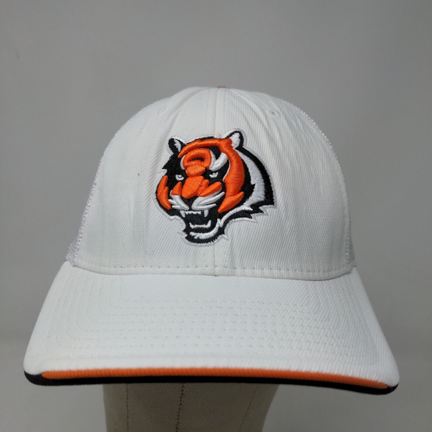 Reebok NFL Mesh Back Hat White OSFA Cincinnati Bengals Embroidered Logo Vintage