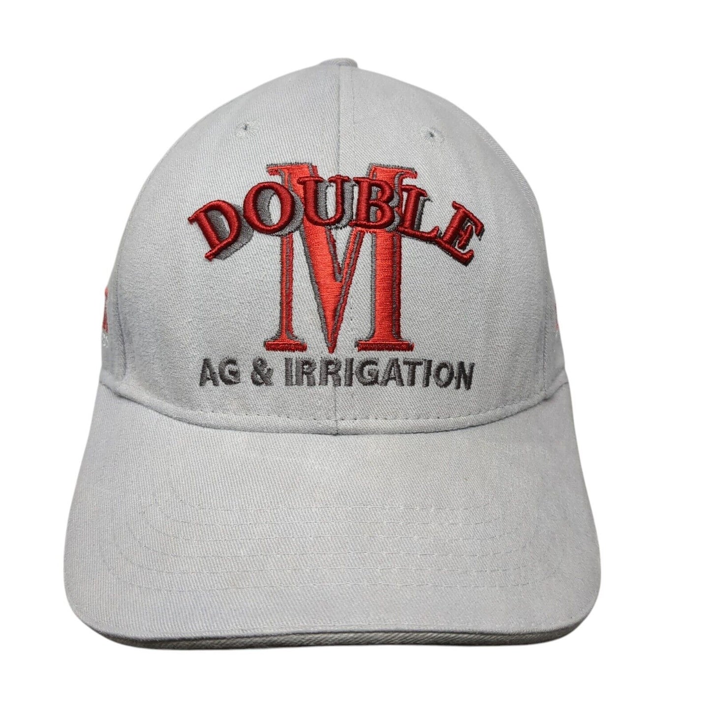 Double M AG & Irrigation Strapback Hat Gray OSFA Embroidered 6 Panel
