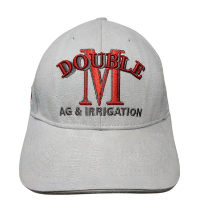 Double M AG & Irrigation Strapback Hat Gray OSFA Embroidered 6 Panel