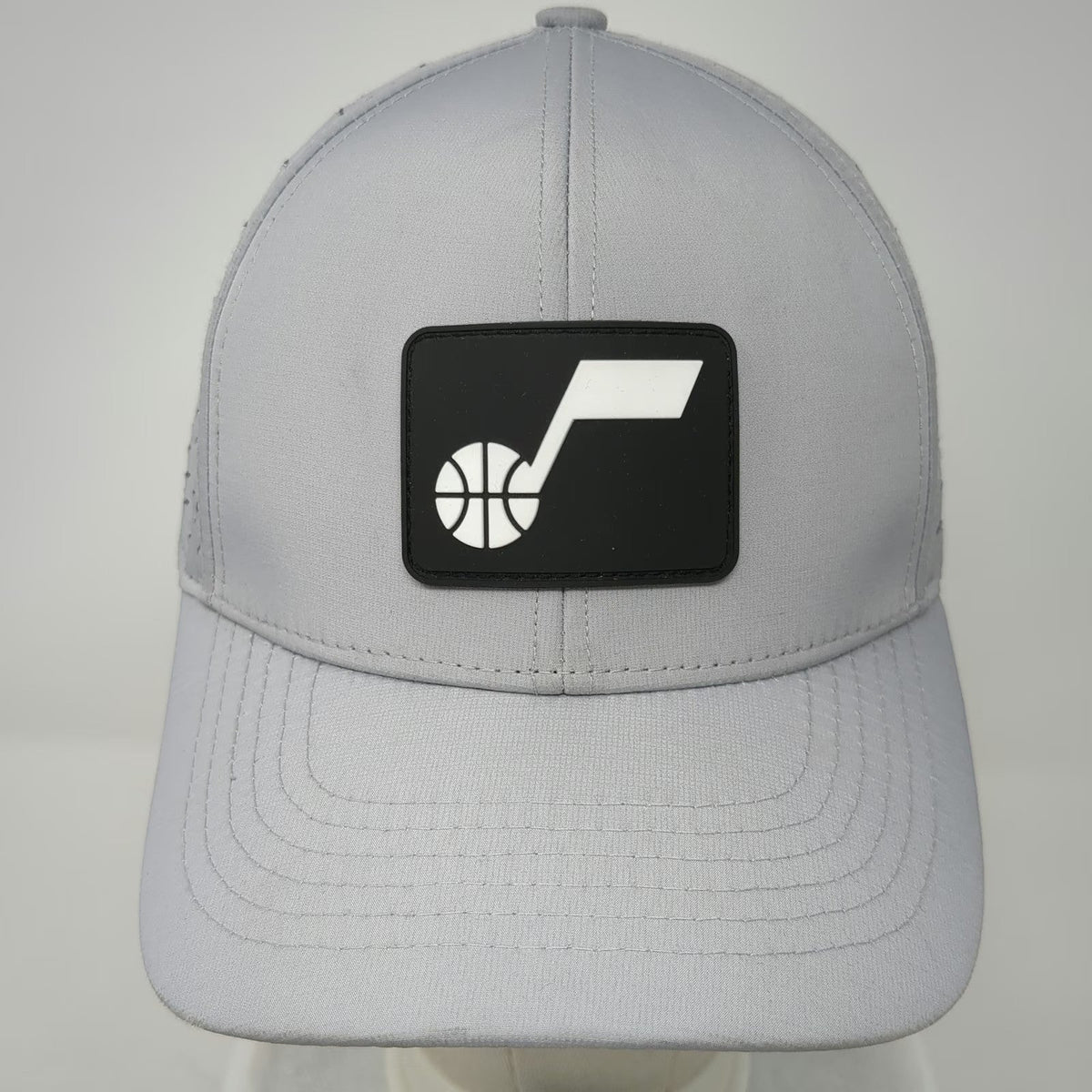 Team 49 Trucker Hat Gray One Size Snapback Perforated Utah Jazz Logo Patch