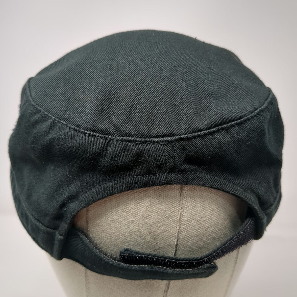 District Army Cap Black One Size Pink Posh Script Embroidery Frayed Edge Hat
