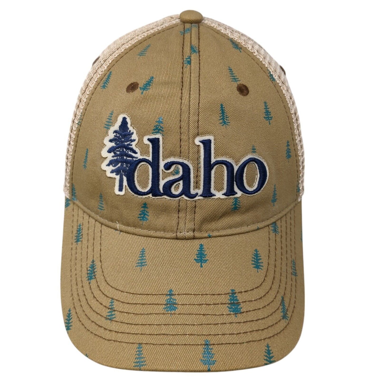 Idaho Trees Snapback Mesh Back Trucker Hat Tan One Size Legacy 6 Panel