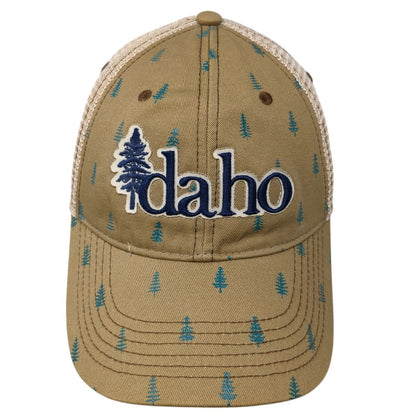 Idaho Trees Snapback Mesh Back Trucker Hat Tan One Size Legacy 6 Panel