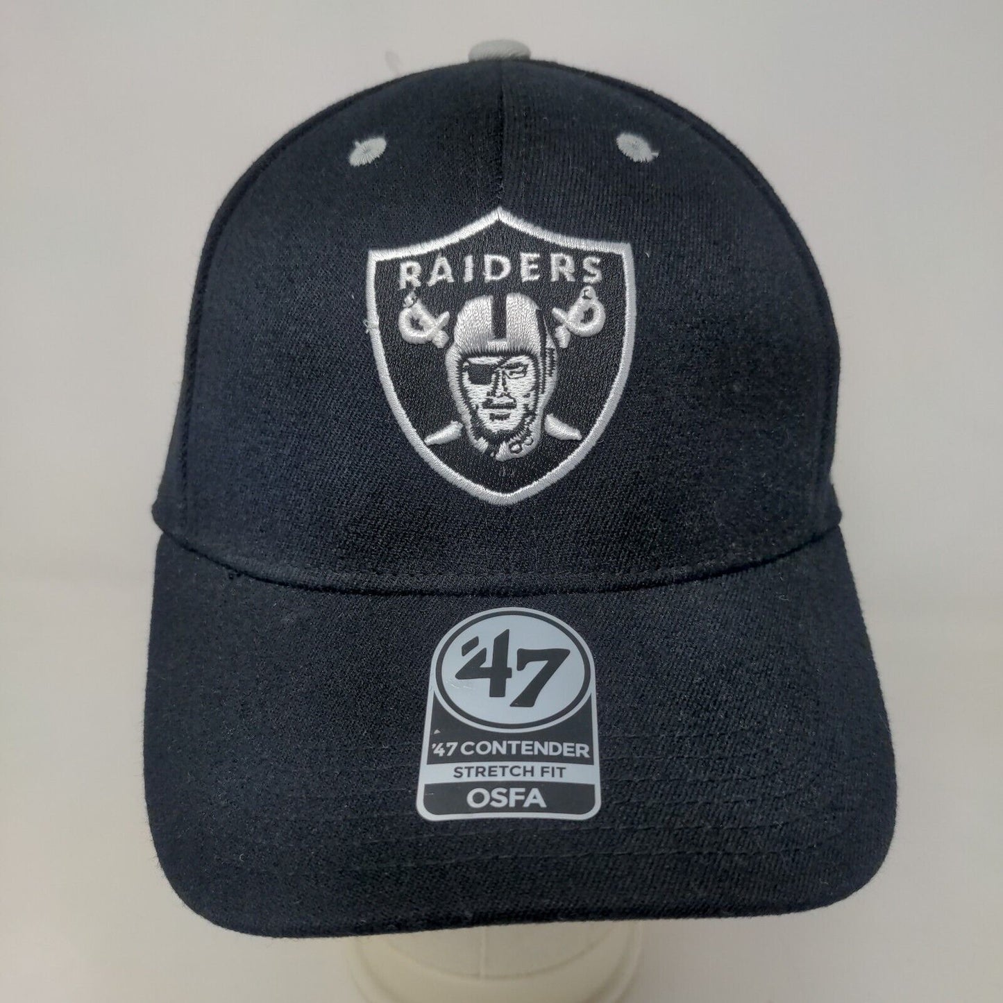 '47 Brand Contender Men's Fitted Hat Black Size OSFA Las Vegas Raiders Logo