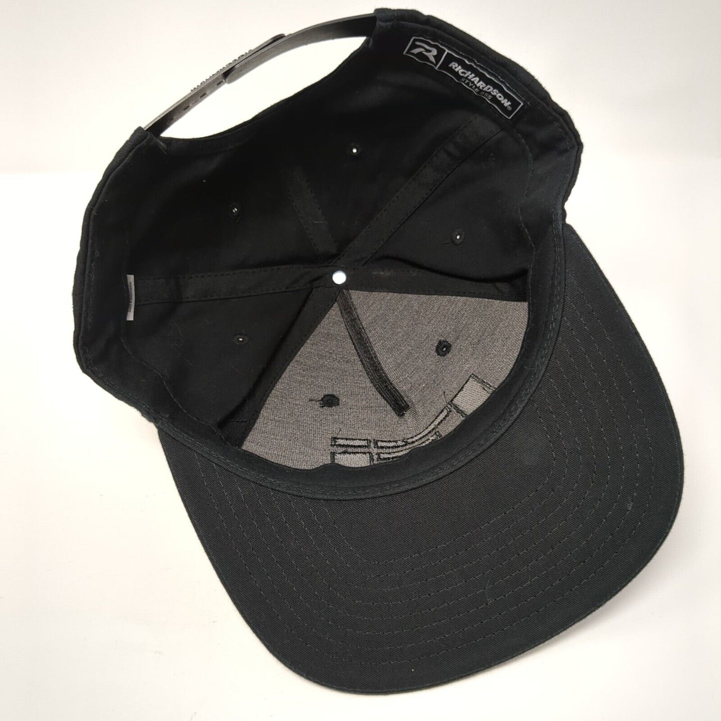 Greyloch Snapback Hat Black One Size Embroidered Solid Richardson