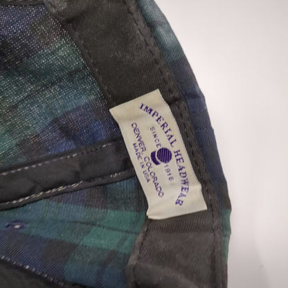 Imperial Headwear Shaker Run Golf Hat Green Blue Plaid Slideback OS Made in USA
