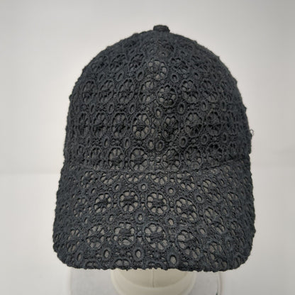 Collection Eighteen Strapback Hat Black One Size Adjustable Crochet