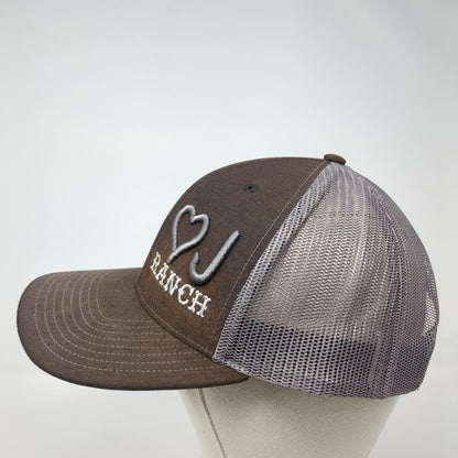 ♡J Ranch Snapback Trucker Hat Black One Size Adjustable Mesh Back Richardson
