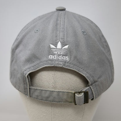Adidas Baseball Cap Gray One Size Trefoil Logo Strapback Cotton Adjustable Hat
