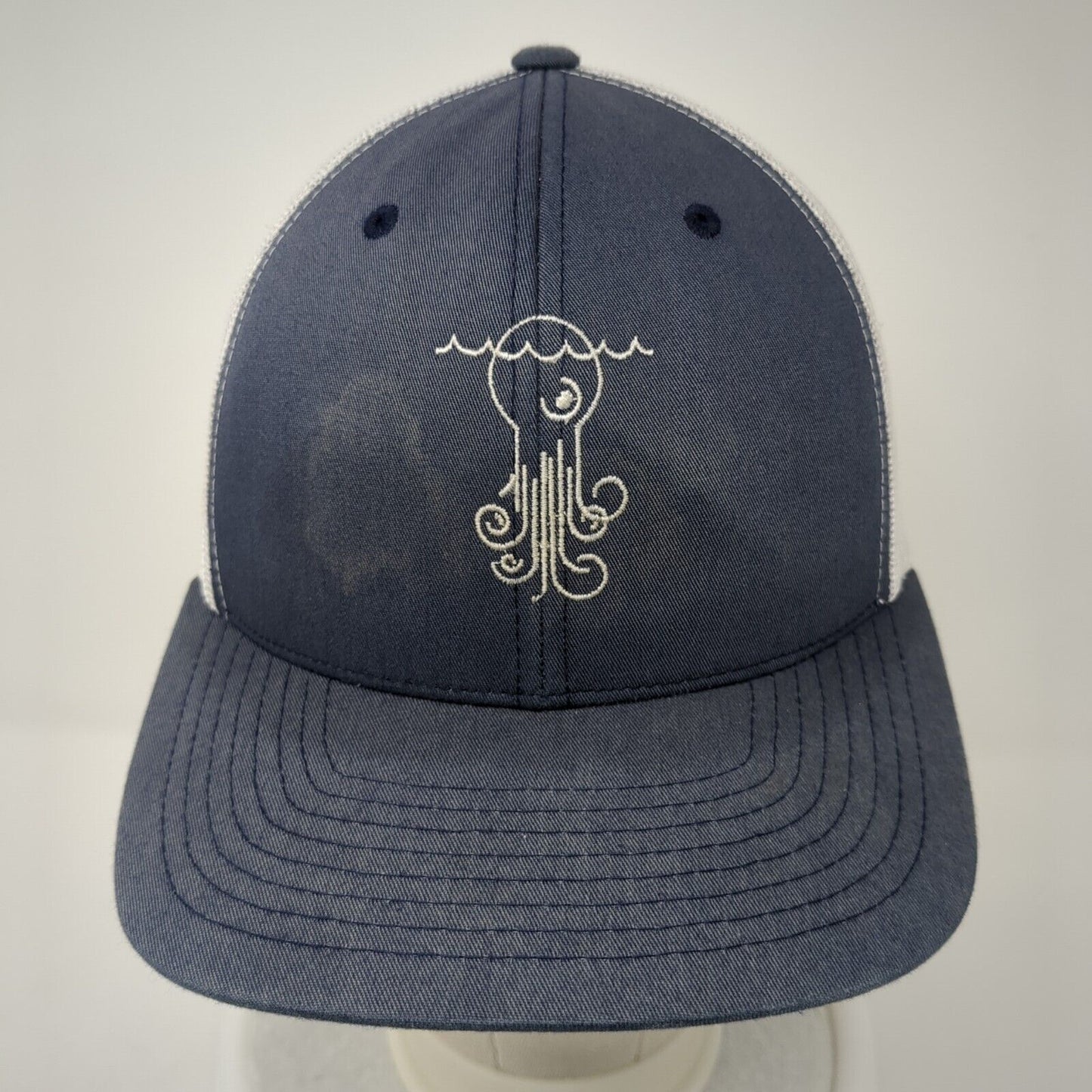 The Classics Yupoong Snapback Trucker Hat Blue One Size Adjustable Mesh Back