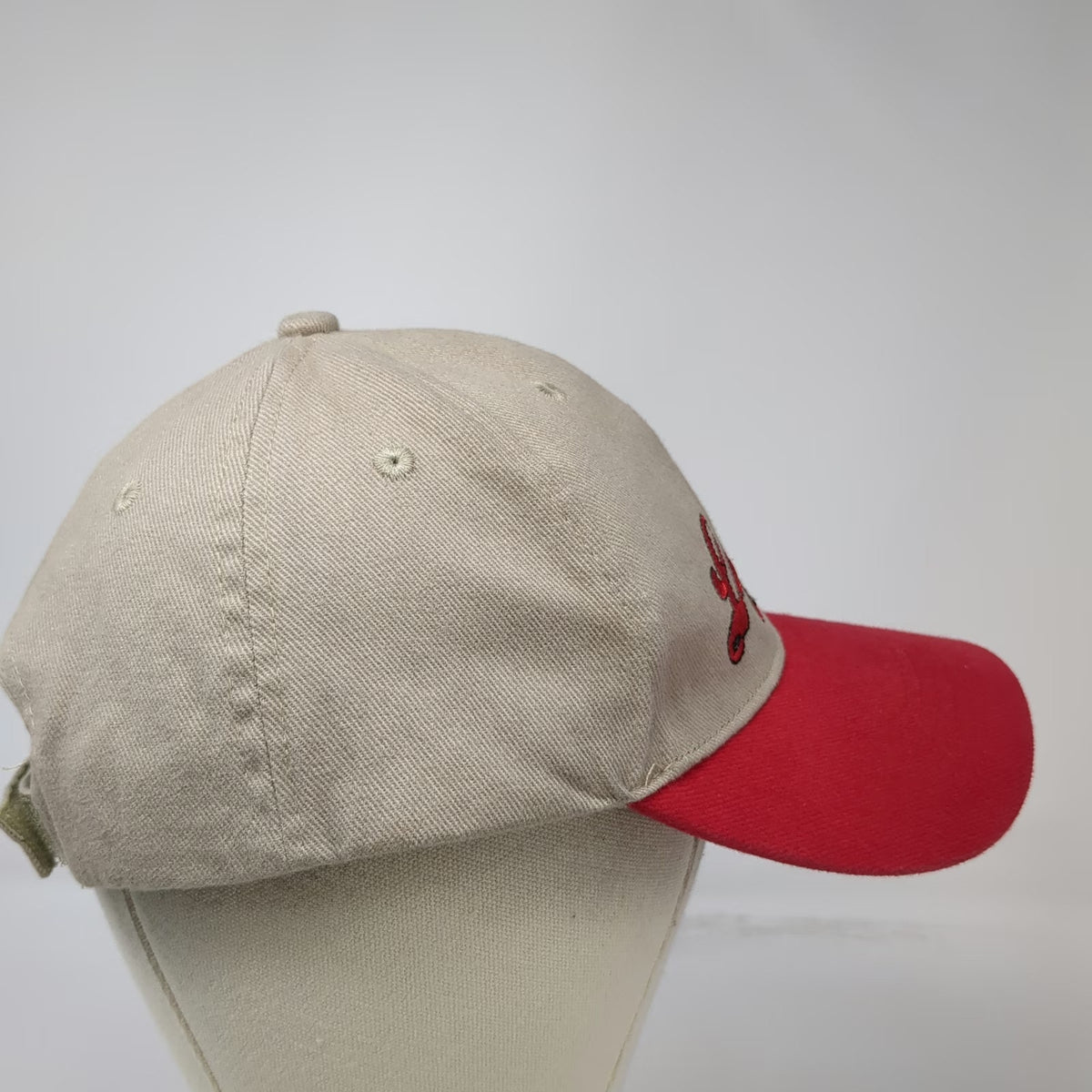 360 Apparel Baseball Cap Beige Red One Size True Legends Liberty Lake Grill Hat