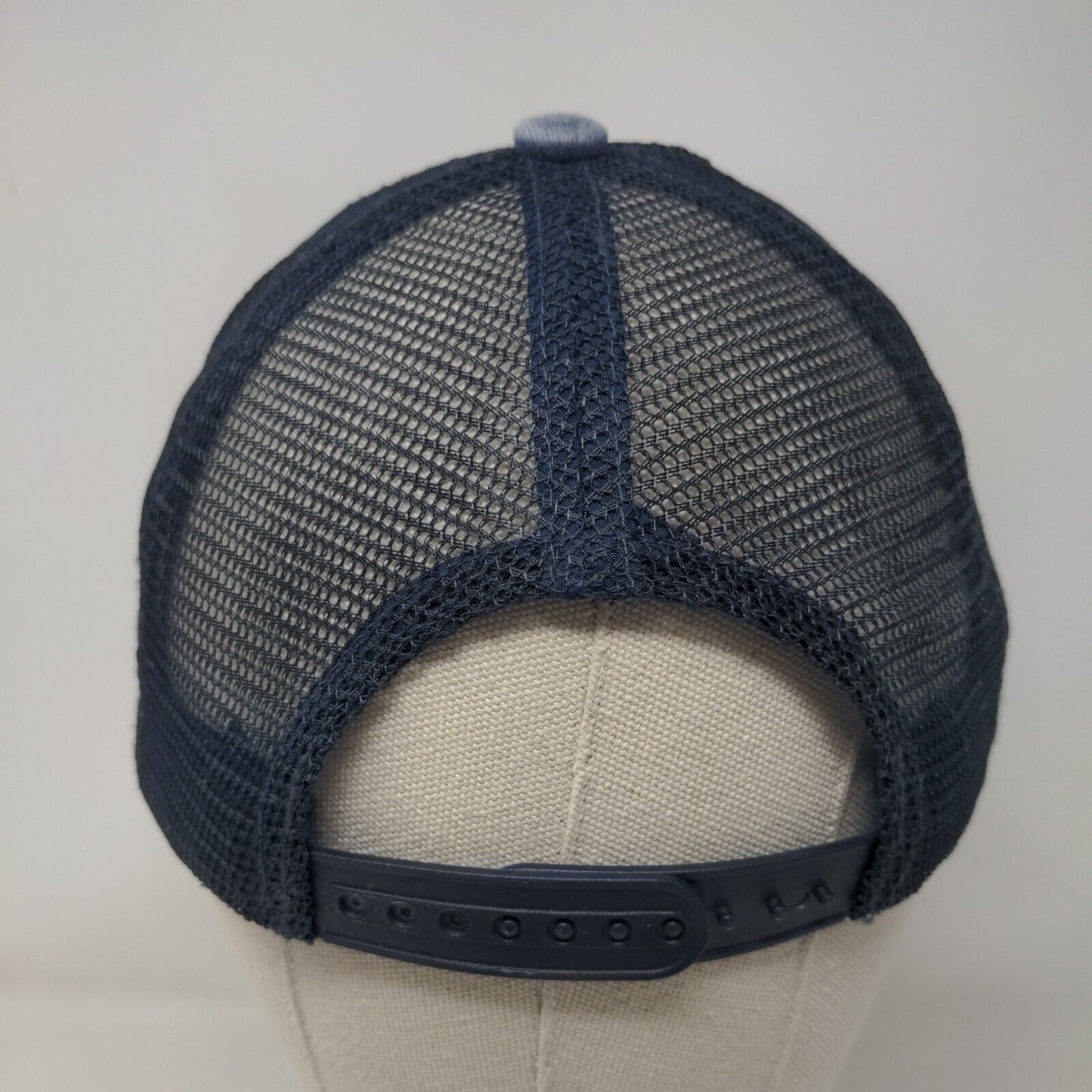 SALTY Snapback Trucker Hat Blue One Size Embroidered Mesh Back Distressed