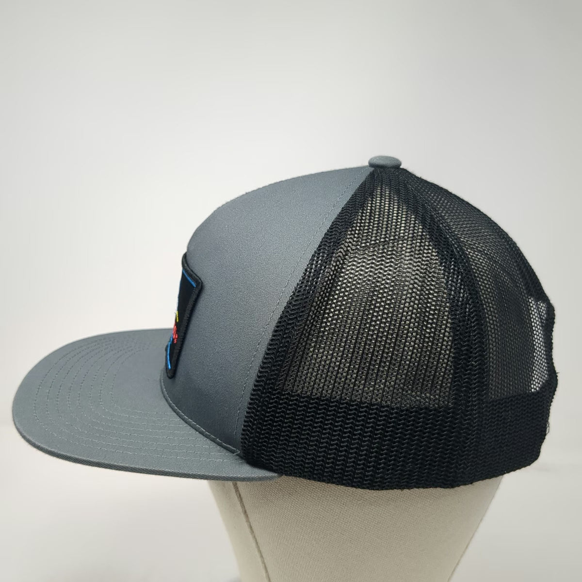 Pacific Headwear Trucker Hat Gray One Size Mesh Snapback Car Wash Logo Flat Bill