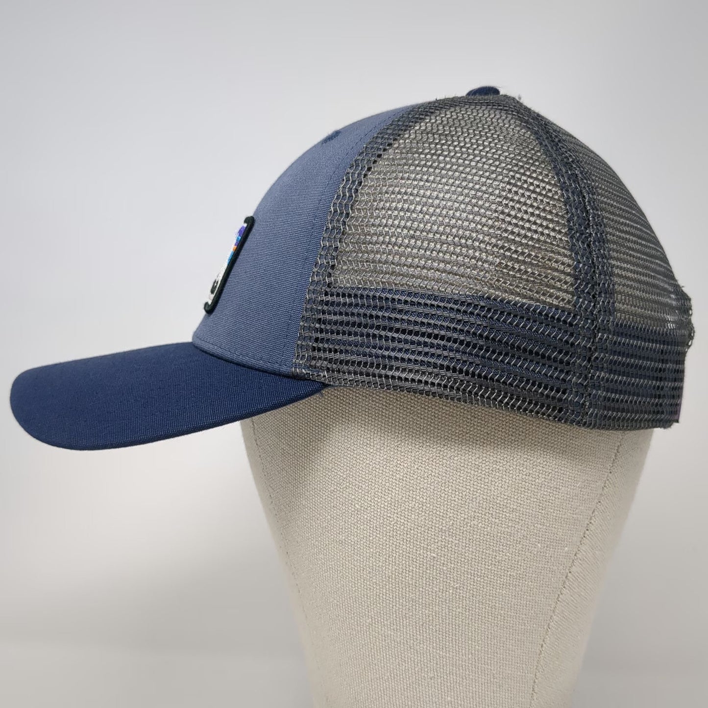 Patagonia Trucker Hat Blue One Size P-6 Logo Mesh Snapback Adjustable Mountain