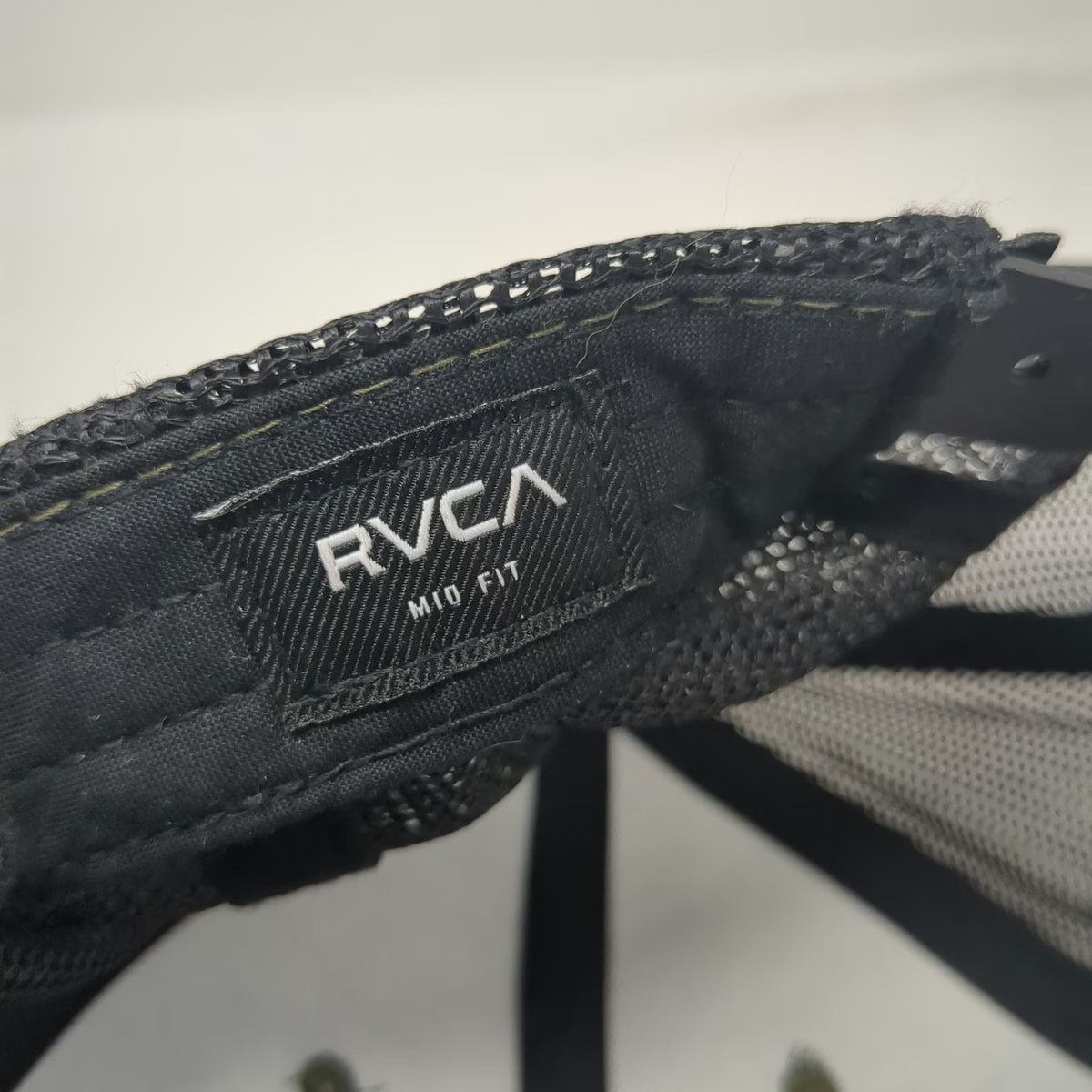 RVCA Trucker Hat Black Green One Size Camo Logo Patch Mesh Back Snapback Surf