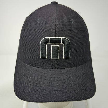 TravisMathew Baseball Cap Black M Fitted Performance Mesh Athletic Logo Hat