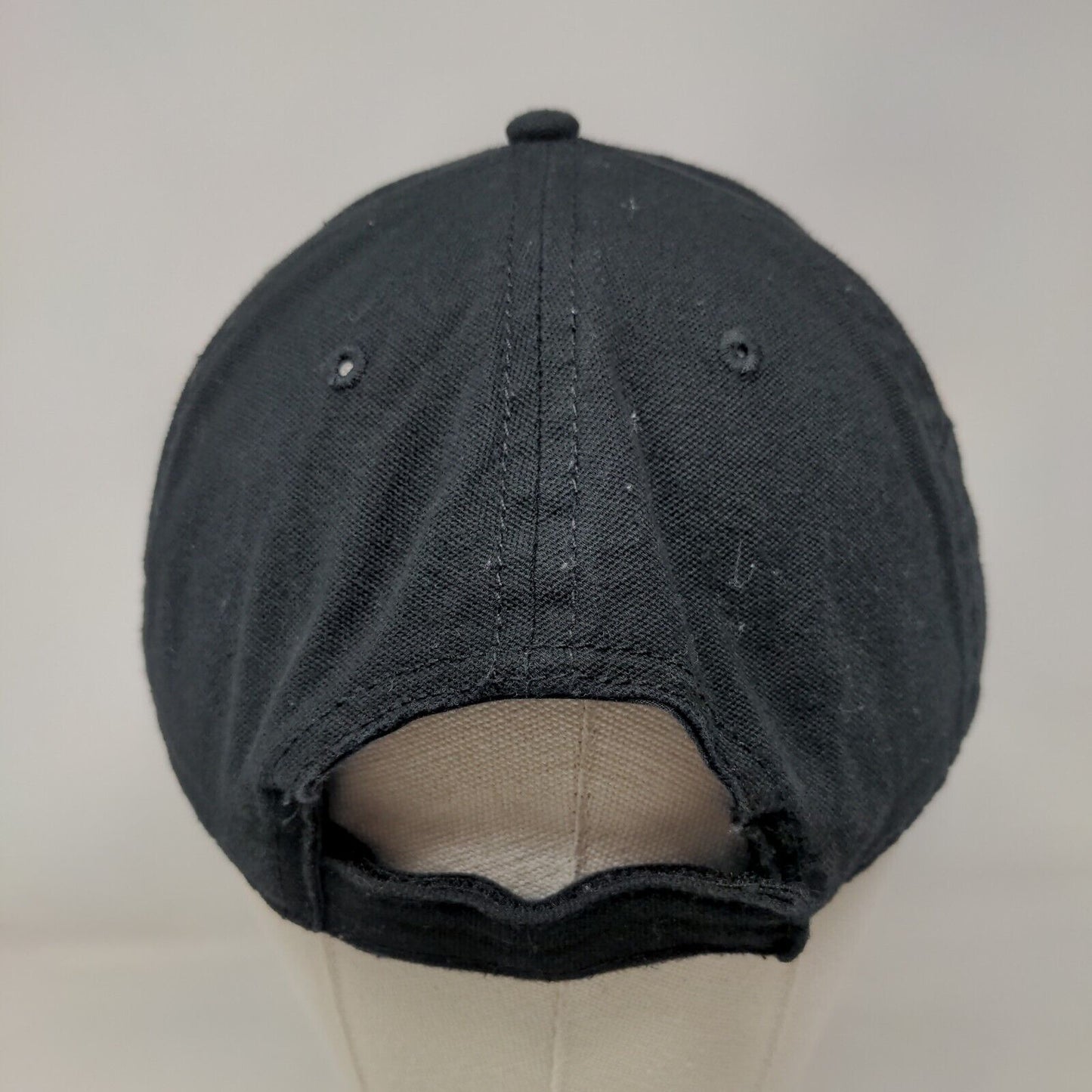 George Strapback Hat Black One Size Adjustable Vented Holes 6 Panel Blank