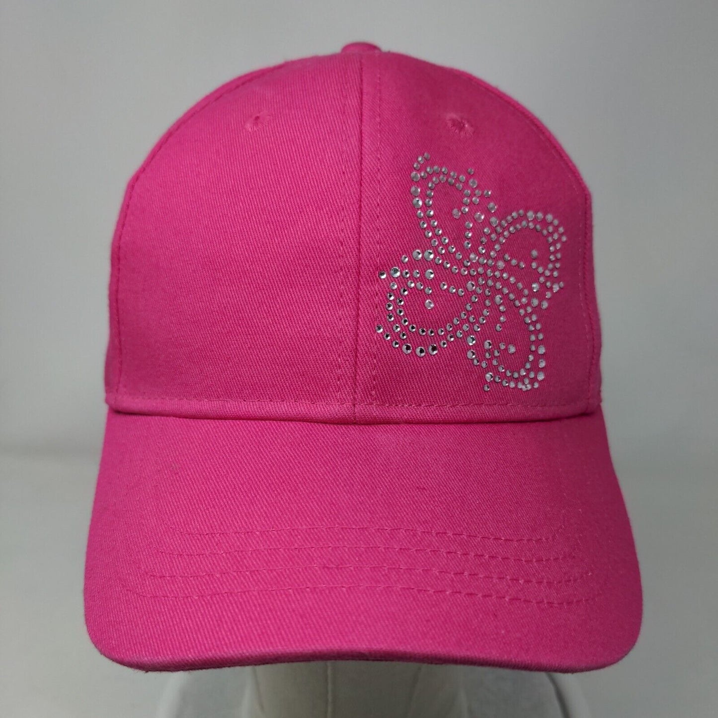 Pugs Bling Strapback Hat Pink One Size Adjustable Outdoor 6 Panel