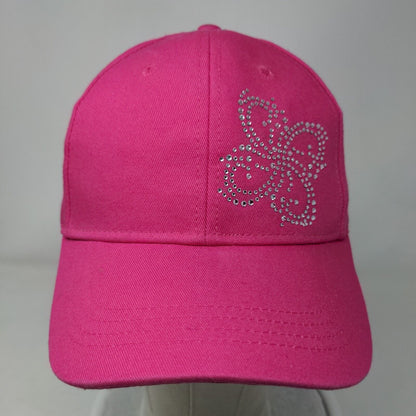 Pugs Bling Strapback Hat Pink One Size Adjustable Outdoor 6 Panel