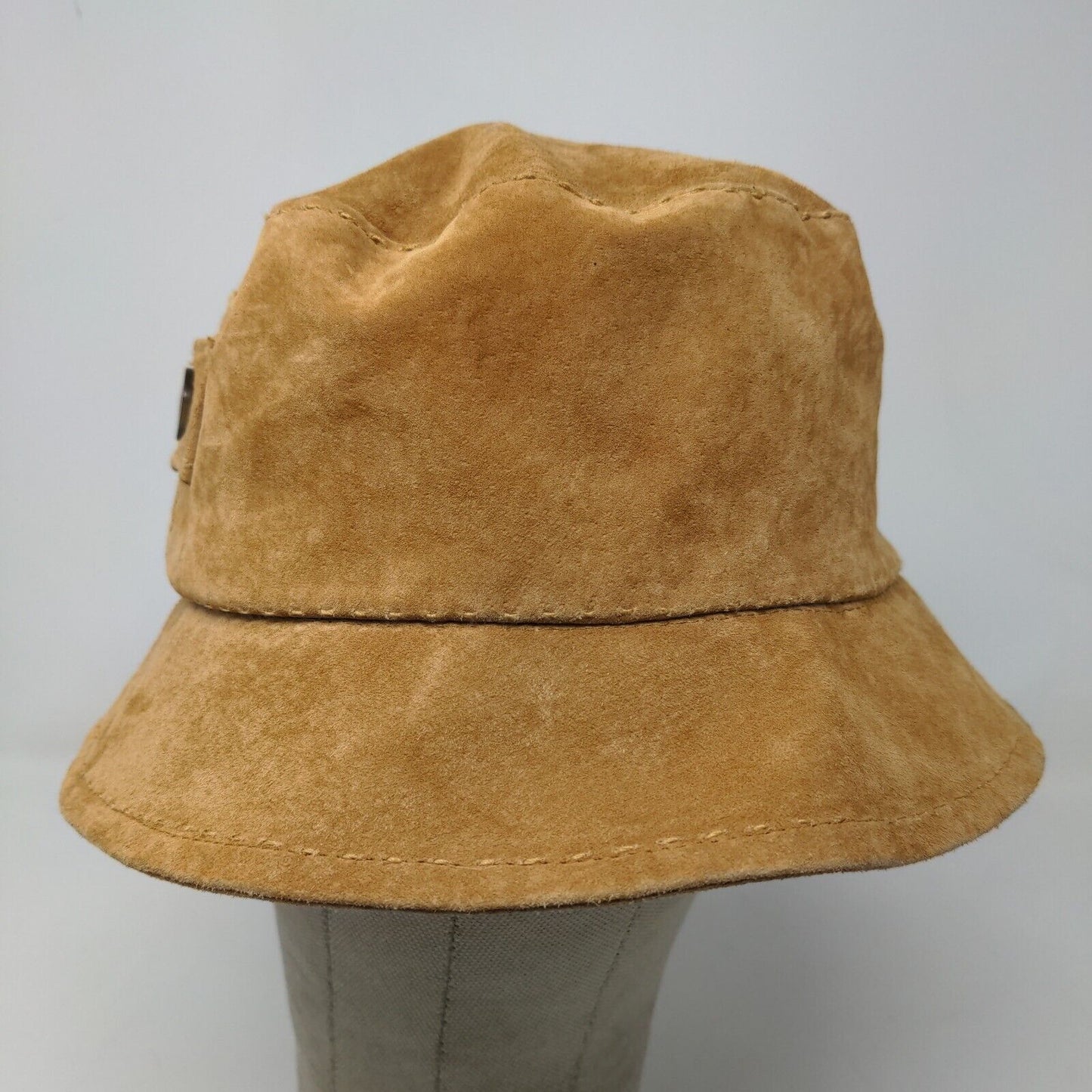 Nine West Women's Bucket Hat Tan Lined Spell Out Logo Button