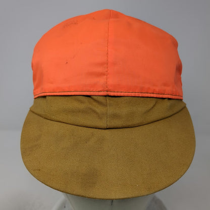 Dri-Duck Baseball Cap Orange Brown 6 3/4 Hunting Fitted Ear Flaps Hat Vintage