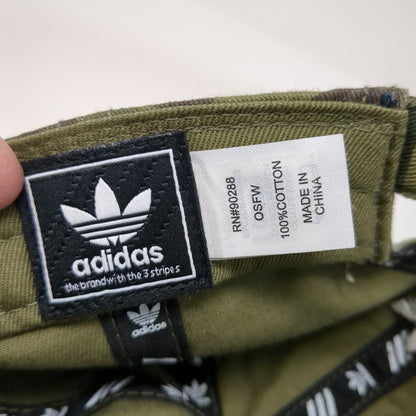 Adidas Baseball Cap Green One Size Camo Embroidered Trefoil Logo Adjustable Hat