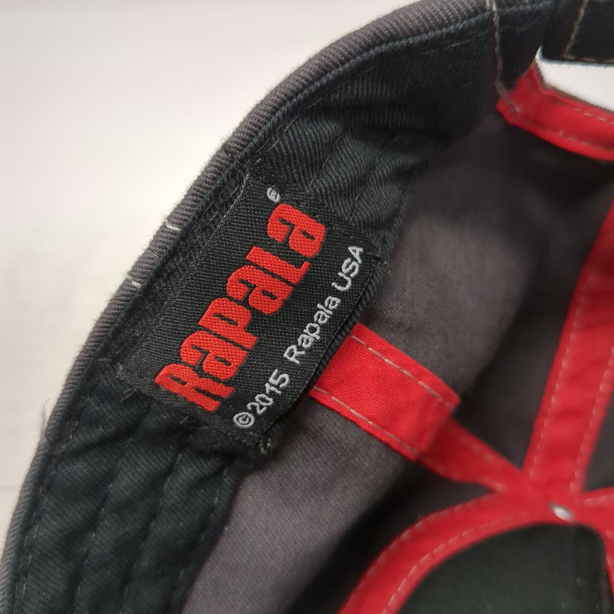 Rapala 5 Panel Black Hat One Size Embroidered Logo Adjustable Fishing Lure Cap