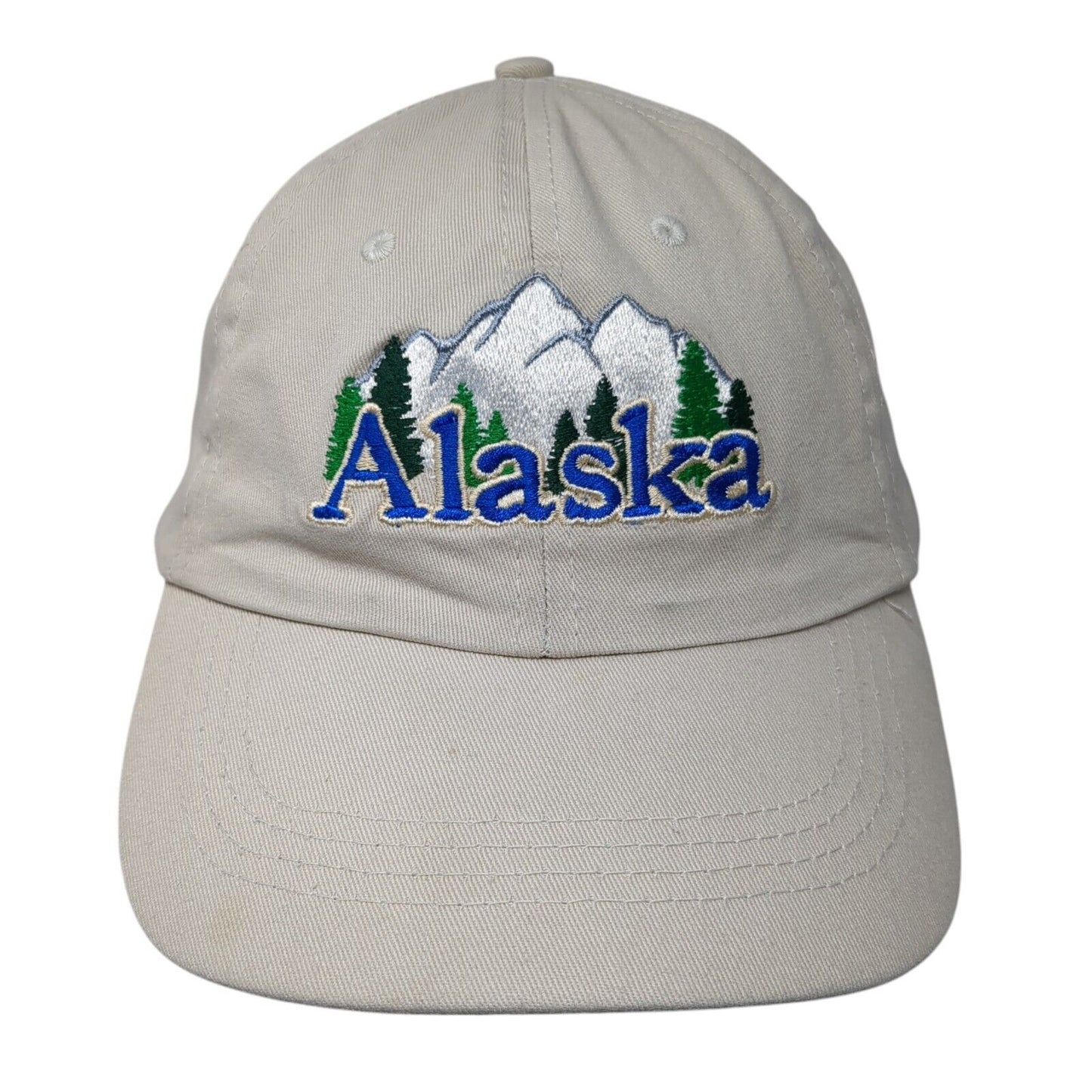 Alaska Strapback Hat Tan One Size Adjustable Embroidered Patriotic 6 Panel