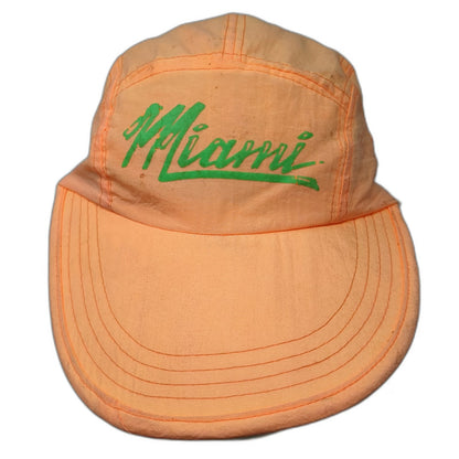 Triangle Sport Headwear 5 Panel Orange Green One Size Nylon Miami Script Hat