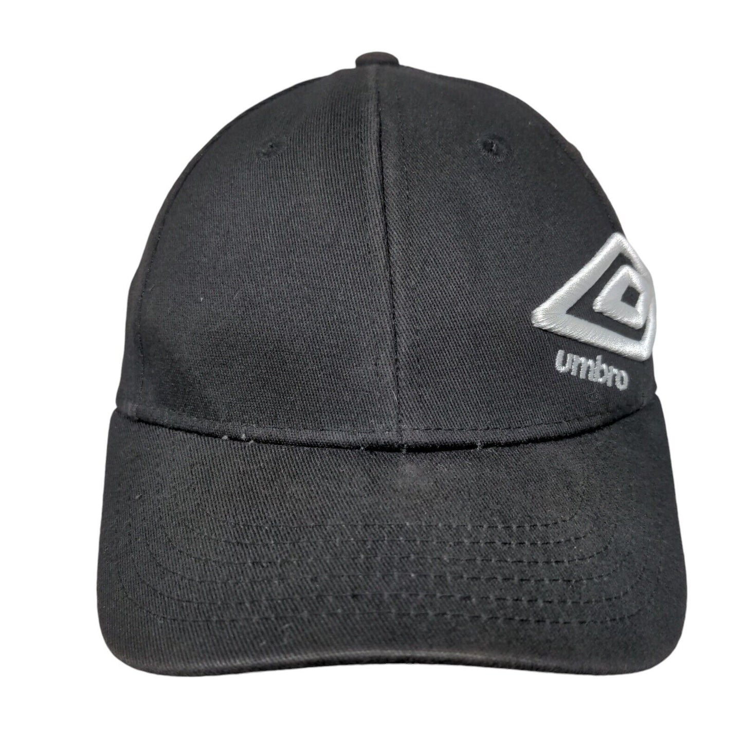 Umbro Fitted Hat Black OSFA Lightweight Embroidered Vented Holes 6 Panel
