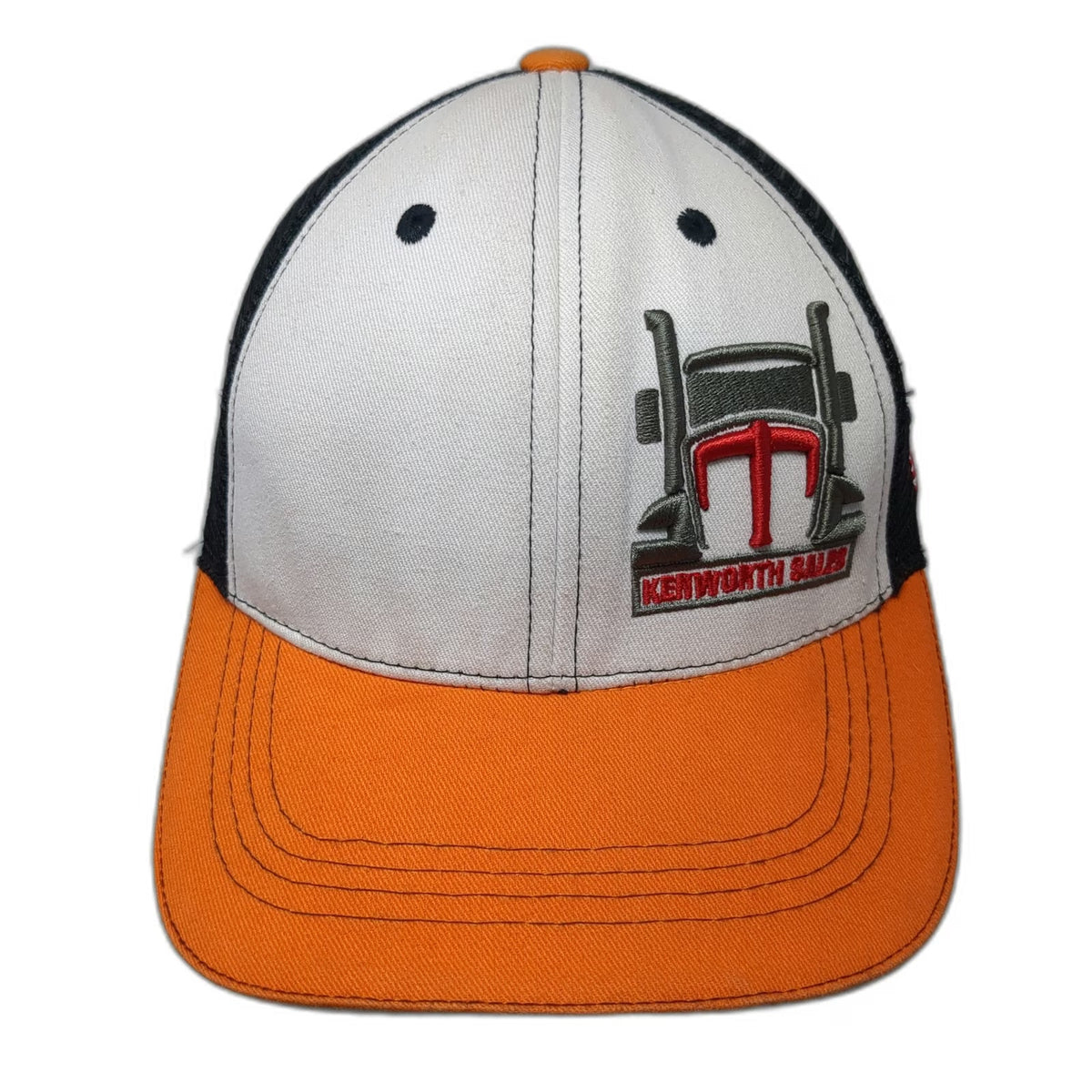360 Apparel Kenworth Sales Trucker Hat White Orange One Size Mesh Snapback USA